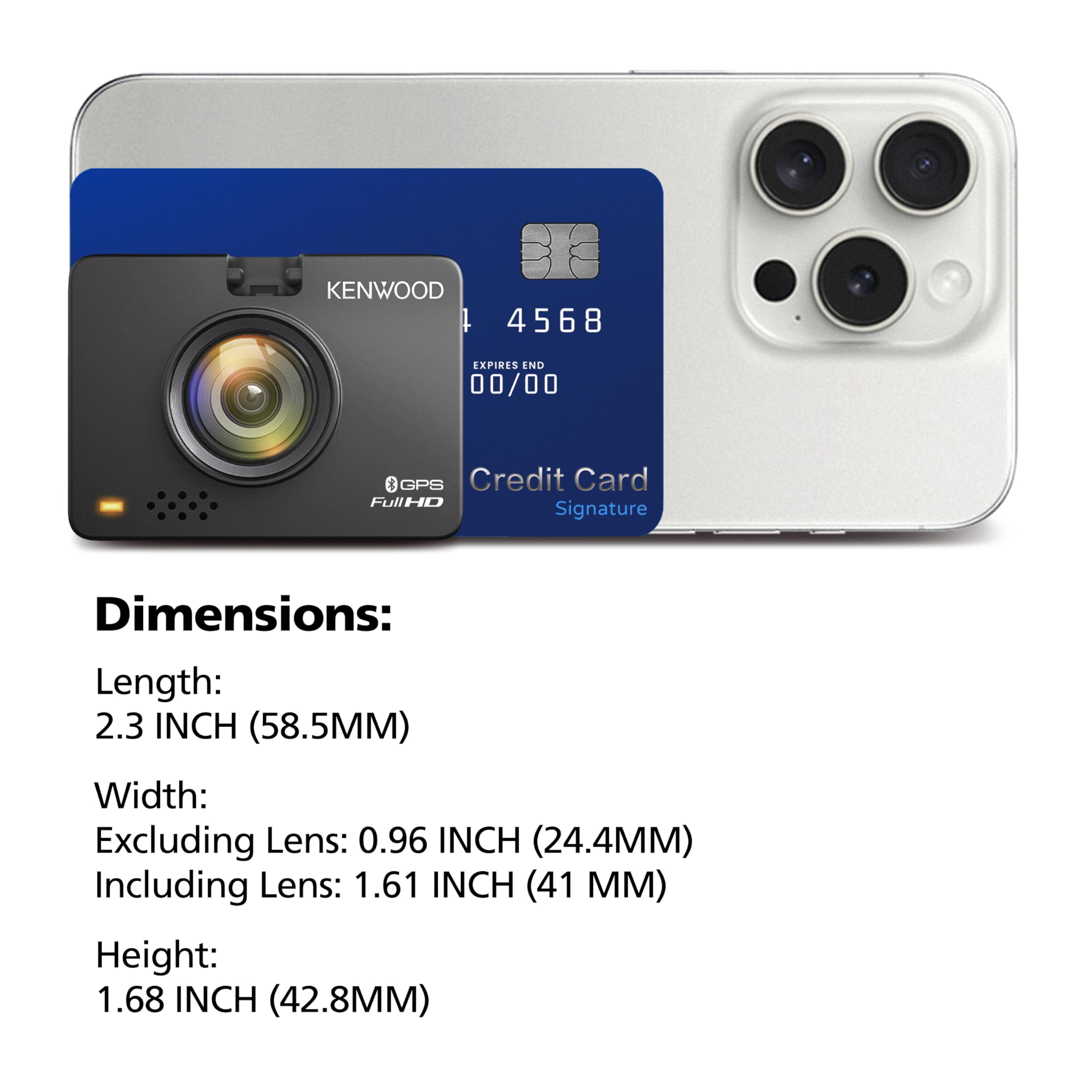KENWOOD DRV-A310W GPS Dash Cam, Full HD Dashboard Camera, WDR/HDR Car Camera with Bluetooth & Wi-Fi Connectivity, G-Sensor, Collision Detection, Optional Rear Camera Support KENWOOD DRV-A310W GPS Dash Cam, Full HD Dashboard Camera, WDR/HDR Car Camera with Bluetooth & Wi-Fi Connectivity, G-Sensor, Collision Detection, Optional Rear Camera Support